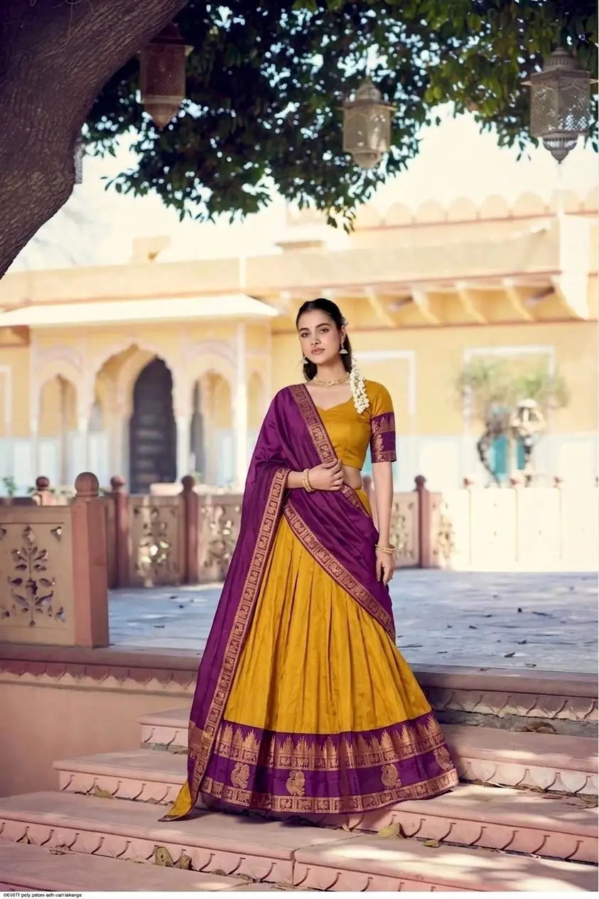 Narayan Pattu Jacquard Border Lehenga Choli